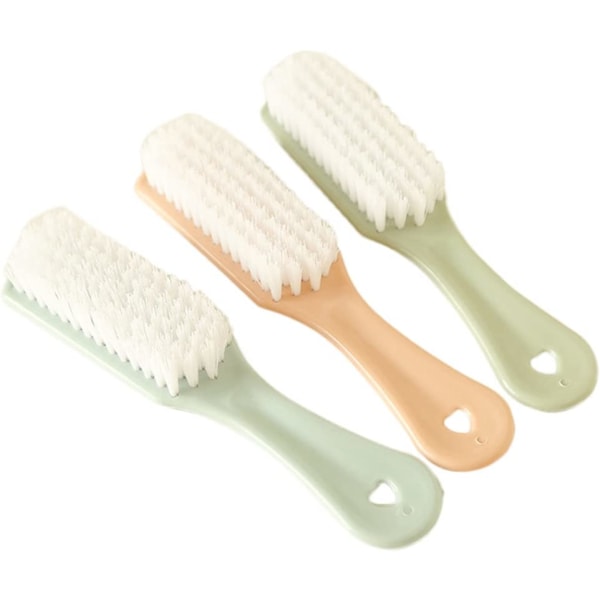 3 Pcs Plastic Handle Clothes Cleaner Shoes Scrubbing Cleaning Brush