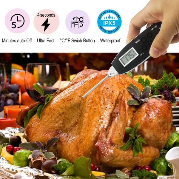 Snabbavläst Kötttermometer Vattentät Grilltermometer Pennsond Kök Mattermometer Utomhus Matlagning Barbecue Rökt Kött
