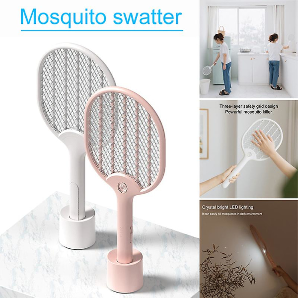 Sähköinen perhohyönteisten swatter kädessä pidettävä bug Mosquito Zapper Killer Kannettava taskulampulla