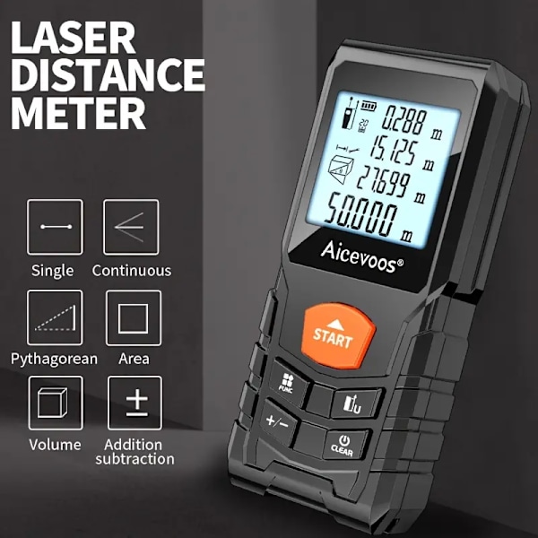Högprecisions laseravståndsmätare, infraröd mätlinjal, elektronisk linjal, mätinstrument för rum, handhållet avståndsmätinstrument