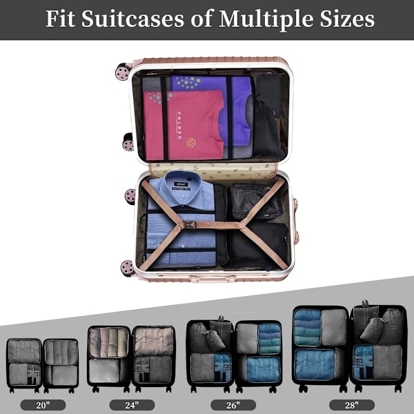 Resväska Organiseringsset, Packkuber för Kläder, för Packning av Resväskor