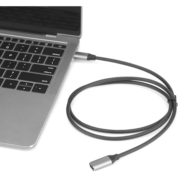 USB-C Förlängningskabel, HD 4K USB 3.1 Hane till Hona Förlängningssladd 3A 60W PD Snabbladdning 400M/s Dataöverföring Typ C-kabel (0,5m) (Svart)