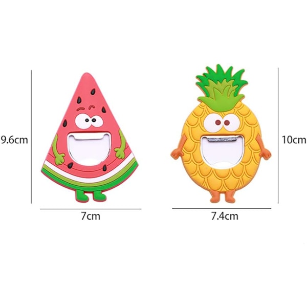 Køleskabsmagnet Silikon Metal Flaskeåbner til Øl Coke Bartender Køkken Barware Metal Nyhed Sød Sjov Form (Ananas) Pineapple
