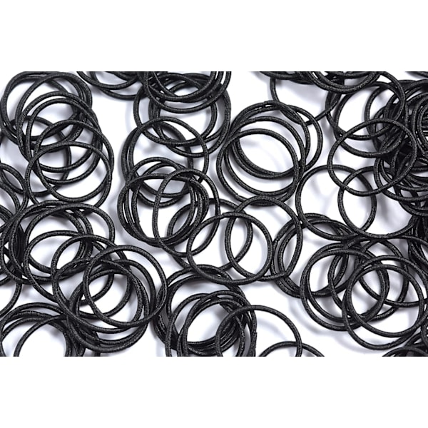 Små elastikker, bløde og komfortable elastikker, 100 elastikker, sort