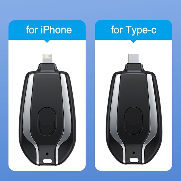Bærbar Powerbank Nødlader SVART FOR IPHONE FOR