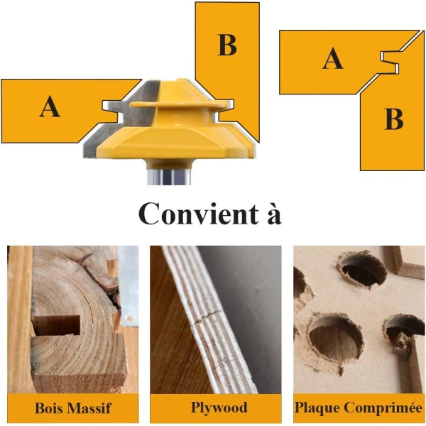 8mm 45 graders låsehake låse miter freser sporfres for trebearbeiding fres 51mm diameter kutt gul