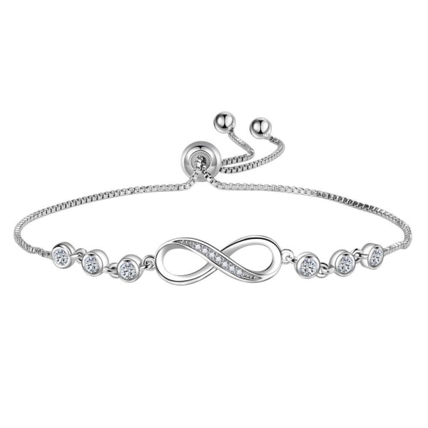 Infinity armbånd kvinner sølv 925, armbånd hjerte kvinner, justerbart