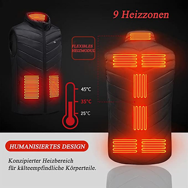 Lämmitetty liivi, sopii ulkopyöräilyyn, hiihtoon, kalastukseen