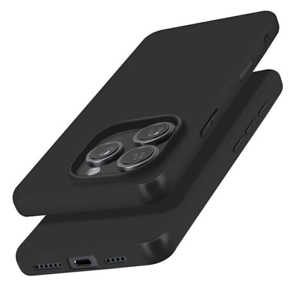 iPhone 16 Pro -kuori, pehmeä silikoninen mattapintainen musta Black