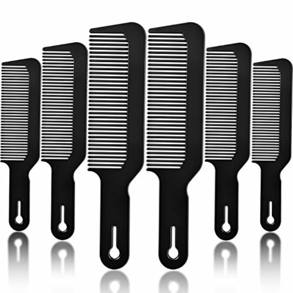 6 pakker Barber Combs, Barberology 9 Tommers Clipper Combs Flat Top Clipper Combs Barber Blending Comb Varmebestandige hårklippingskammer (svart)