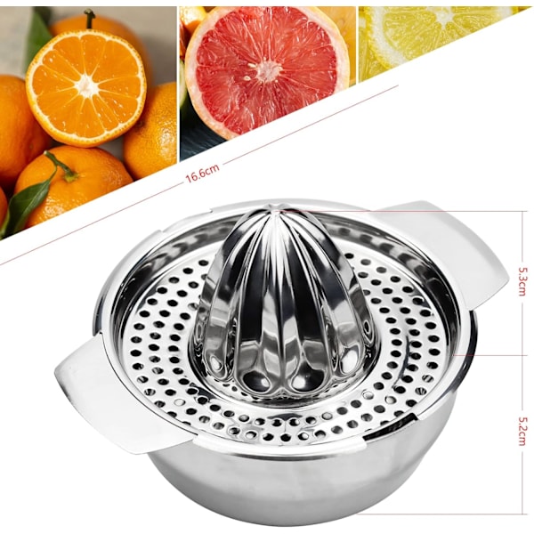 Citruspress, rostfritt stål, manuell - diameter 13,5 cm