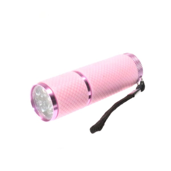 Nøkkelring mini LED lommelykt lommelykt bruker krok rosa 1 stk