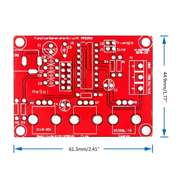 XR2206 DIY-signalgenerator - tillbehörsset med lock Funktionsgenerator null - Finished product wit 0.09