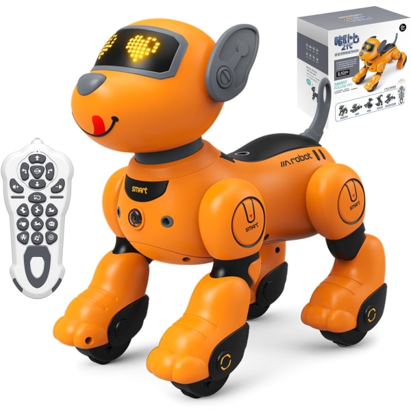 Interaktiv stemmekontroll, berørings-, syng- og dansefunksjon RC Robot Hundeleker