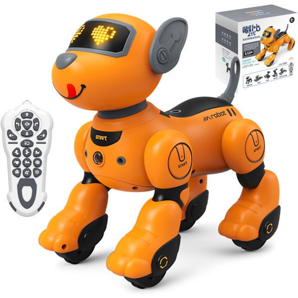 Interaktivt stemmestyrt, berørings-, sang- og dansefunksjon RC robot hundeleker