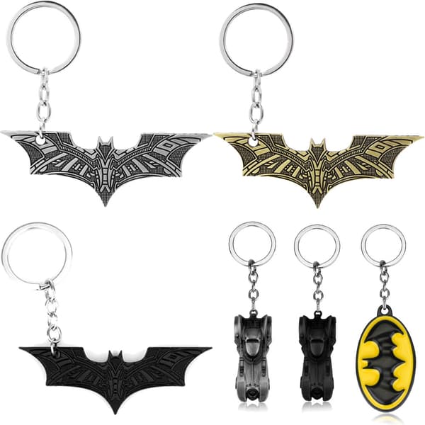 Batman Rubber Keychain from Comics, Black and Yellow Combination R