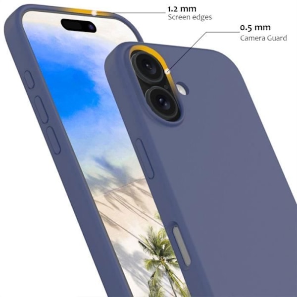 Fodral för iPhone 16 - Matt effekt midnattsblå flytande silikon skydd + 2 härdat glas