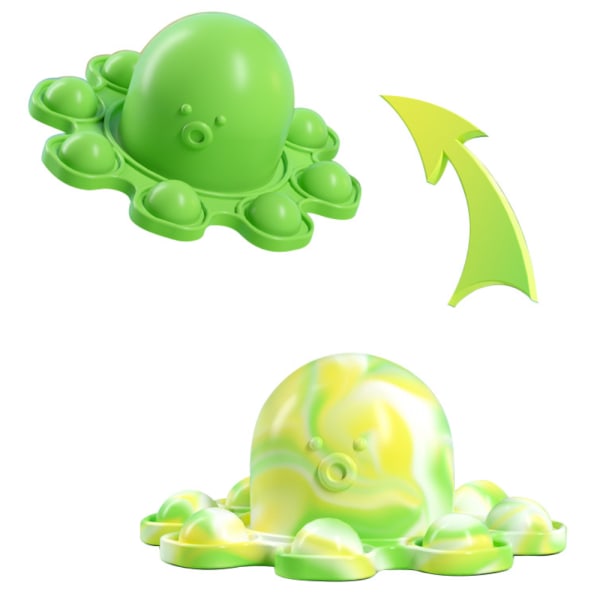 Pop It Flip Vendbar Octopus Fidget Legetøj Sanseværktøj Børn green