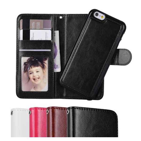 iPhone 6/6S - Plånboksfodral / Magnetfodral 2 i 1 - Välj färg! Svart Black Black