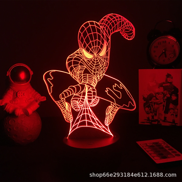 Led, Spiderman 3d   Farveskiftende Bordlampe