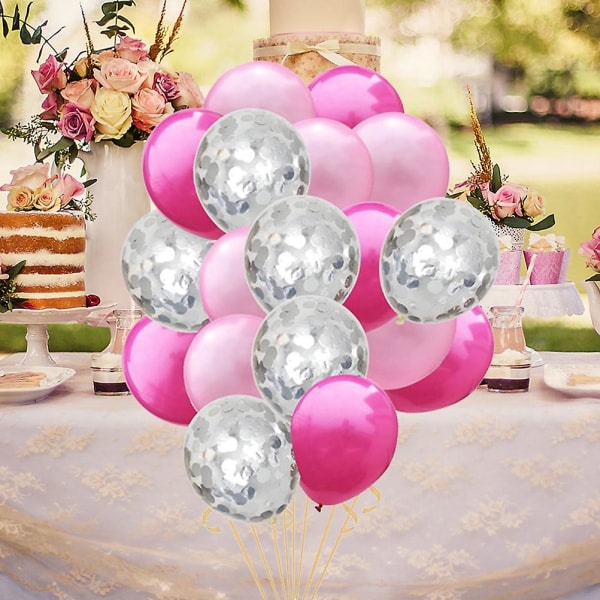 18 stk festdekorationsballoner med pailletter Konfetti gennemsigtige balloner til bryllupsfødselsdagsfest (nr.4)