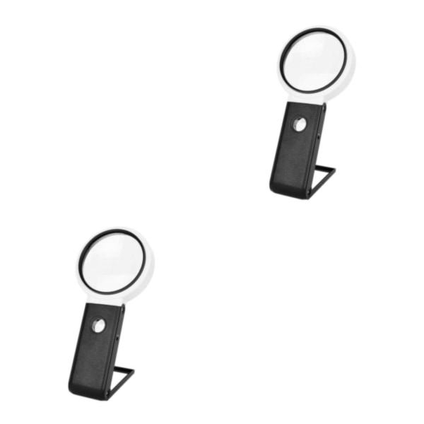 1/2/5 Foldbar forstørrelsesglas med LED-lys - Høj definition A 80mm 6X 25X 2PCS A 80mm 6X 25X