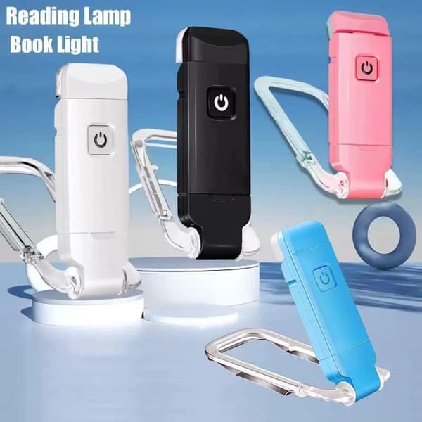 USB Genopladelig Sammenfoldelig Boglampe, 3 Farvetemperaturer Øjenbeskyttelse Clip-On Læselampe til Studerende Black 10.8*5*1.8cm