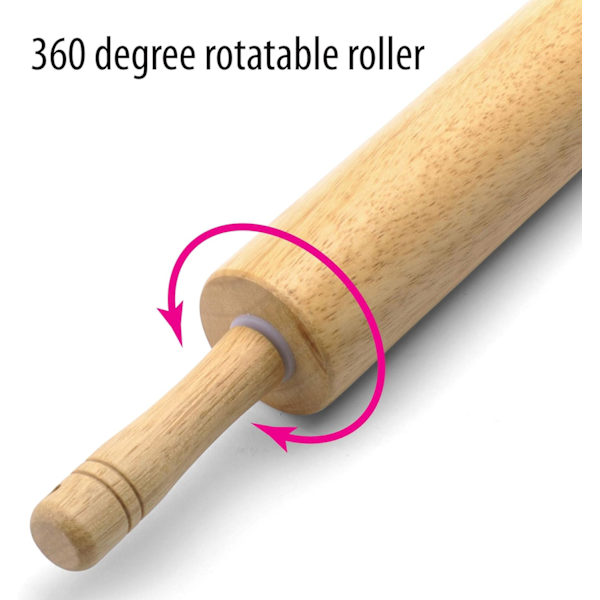Farberware Classic Wood Rolling Pin, 17,75 tommer, Naturlig