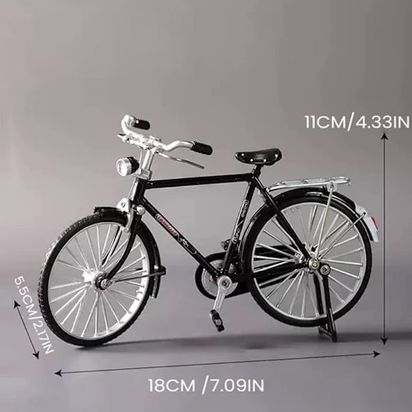 Retro cykelmodellkit, miniatyrmetallprydnad för konstsamling, leksaker för barn - Perfet Black (DIY)