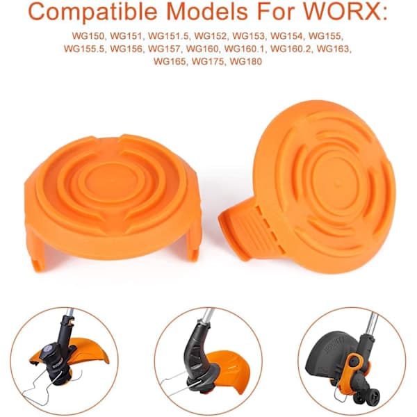 (AZC) Worx Trimmer Reservedeler Spoledeksel Lokk (3-pakning)