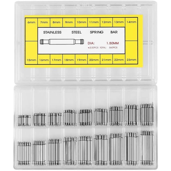 360 pcs 6mm - 23mm stainless steel watch Repair kit Silver