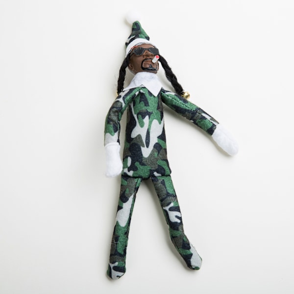 Snoop on a Stoop Elf, 1 st 24cm Elf på Hyllan Dock, Hip Hop Elf Dock Plysch Leksak för Påsk Elf Ornament Heminredning Julgåva 5