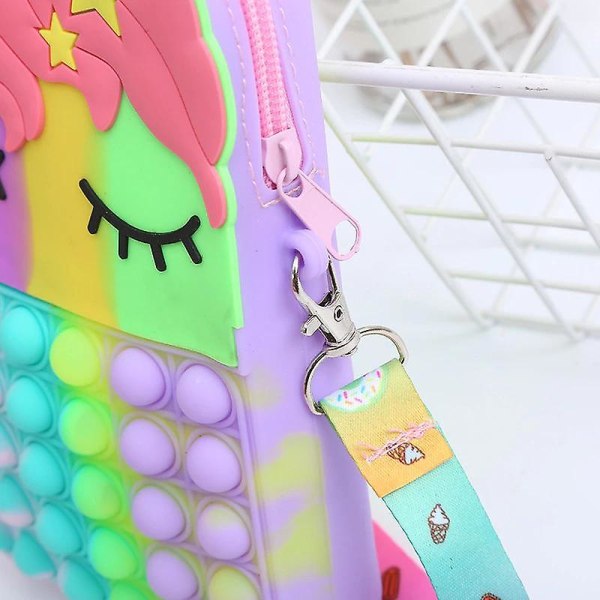 Lelu Rainbow Unicorn Kolikko Kukkaro Lompakko Naisten Laukku Silica Simple Dimple Cross