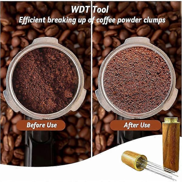 Coffee Espresso Tamper 51mm with WDT Tool Calibrated Spring Loaded, with Silicone Mat, Compatible with Espre As shown