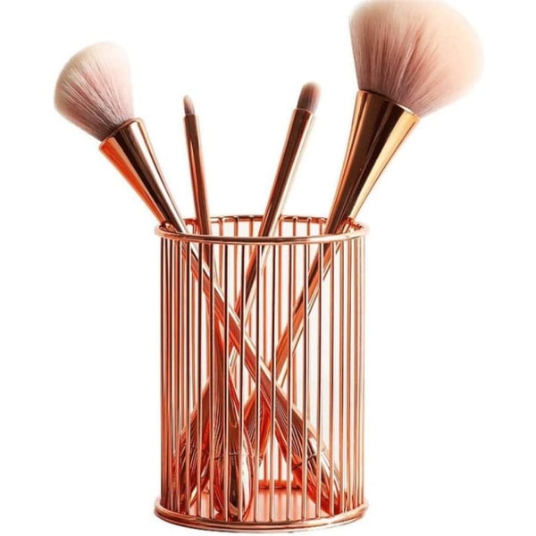 Hult Makeup Børsteholder Opbevaringsboks Rose Gold