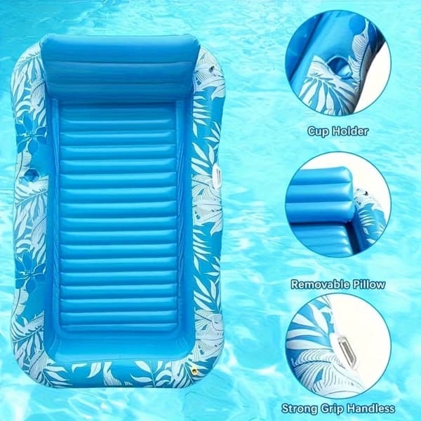 Uppblåsbar flytande säng för vuxna Pool Strand Blue