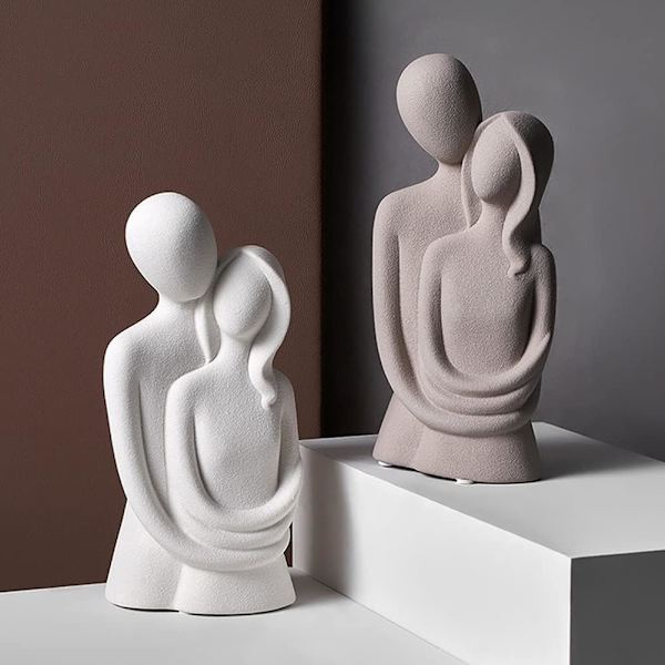 Moderne keramisk skulptur par statue abstrakt gave til stue skrivebord og boligindretning