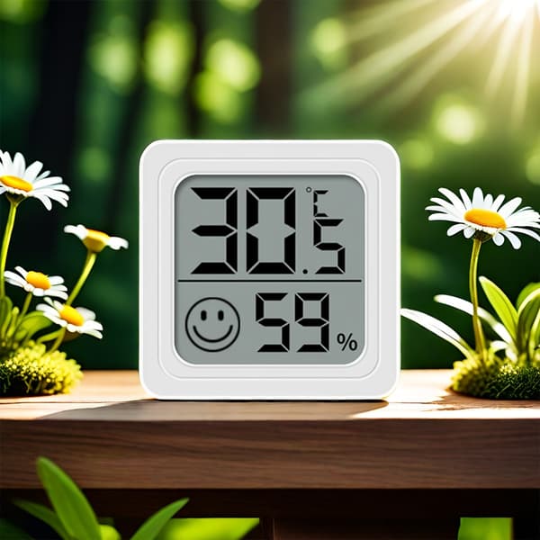 Indendørs Elektronisk Husholdningstermometer Digitalt Termometer Bil Temperatur Fugtighedsmåling White