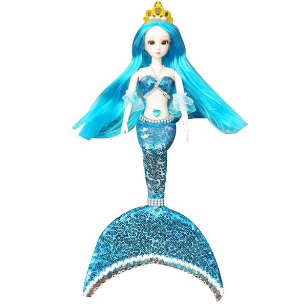Barbie havfrue leker med paljetter blue