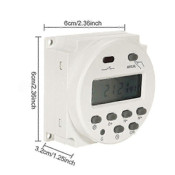DC 12V Timer Switch 16A Digital Elektronisk LCD Tidrelä