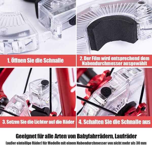 Vanntett LED Eikerlys Sykkel 7 Farger 18 Moduser Oppladbart Natt Sykling Sikkerhet
