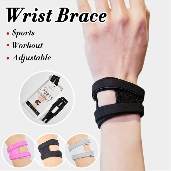 Håndledsbøjle til rivning, justerbar håndledsbøjle/støtte/bandage, til trekantede fibrobruskskader, sort