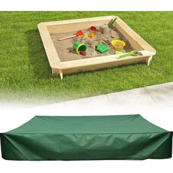 Sandkasseovertræk, grøn Vandtæt Støvtæt UV-beskyttelse Firkantet poolafdækning med snøre til sandkasse, legetøj og møbler 120 X 120 cm