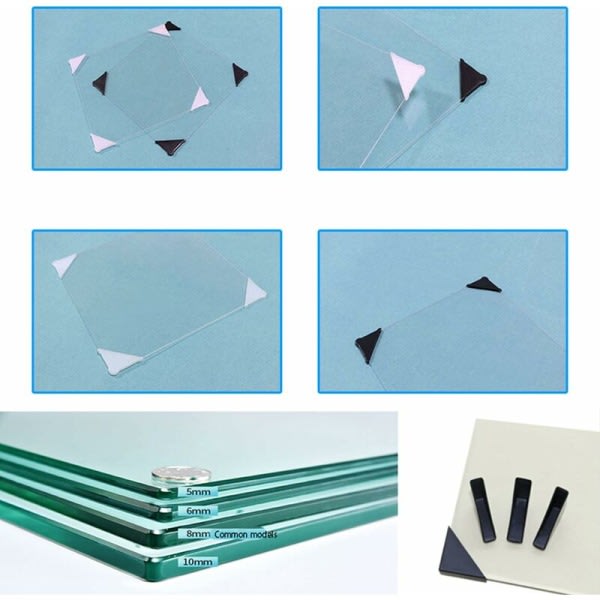 6 mm svarte hjørnebeskyttere for spisse glassspeil keramiske fliser Trippelformede hjørnebeskyttere Pakke med 20 - DKSFJKL