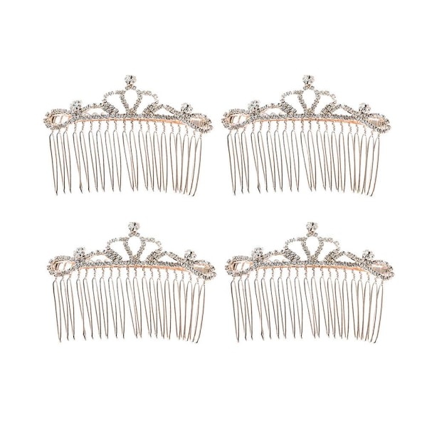 4 stk Rhinestone Hair Comb Bang Hair Insert Comb Elegant hodeplagg for kvinner Kreativt hodeplagg (stil A) (9X4,5 cm)