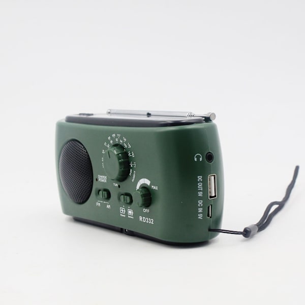 800mAh NOAA Nødvejrradio, Solcelledrevet håndsvingradio, Bærbar Praktisk LED Lommelygte Udendørs