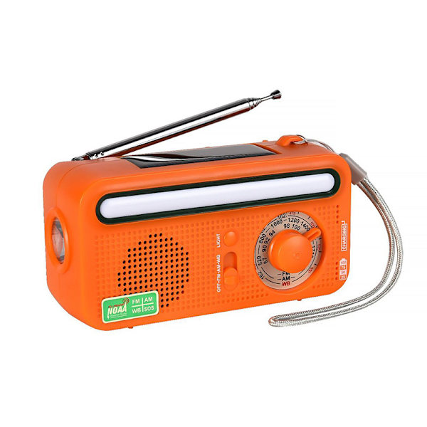 Nød Håndsving Radio Bærbar Solradio, AM/FM 2000mAh Genopladelig Dynamo Radio
