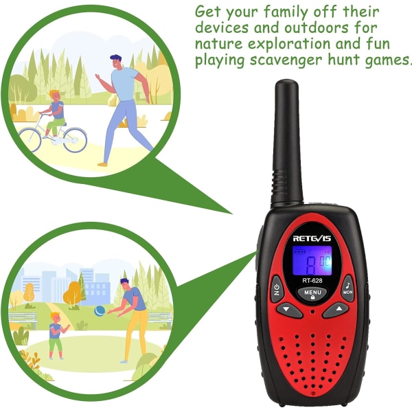 Walkie Talkies för Barn, Leksaker Presenter för 3-14 Åriga Pojkar och Flickor, Lång Räckvidd 2-Vägsradio 22CH VOX, Födelsedagspresent