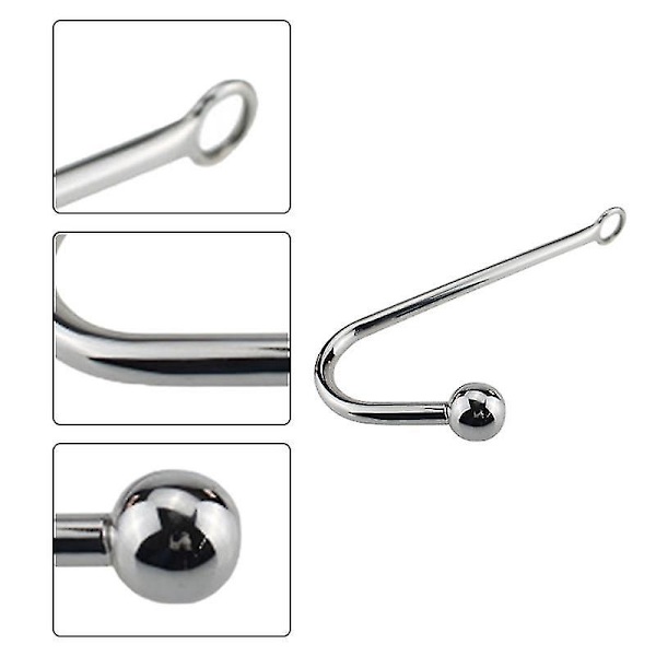 Seksuel sundhed for voksne metal rustfrit stål anal krog par baghave legetøj, sølv; 25*3cm; 304 høj kvalitet rustfrit stål