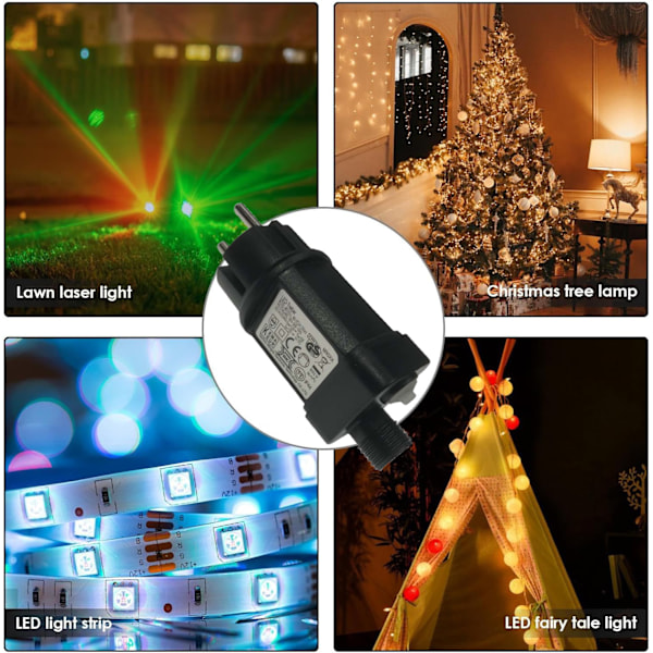 31V 6W IP44 LED Kron Transformator Multifunktionella Färgglada Ljusslingor Solar Plug-in Lågspänningstransformator